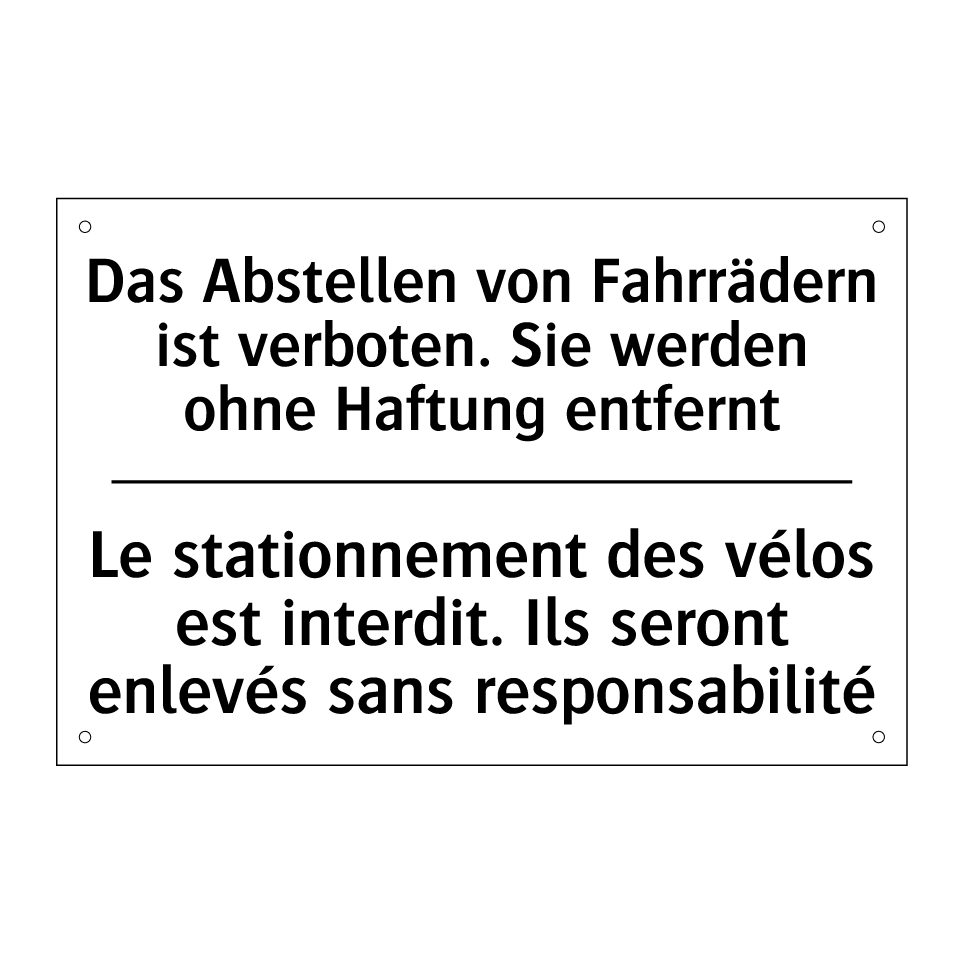 Das Abstellen von Fahrrädern ist /.../ - Le stationnement des vélos est /.../