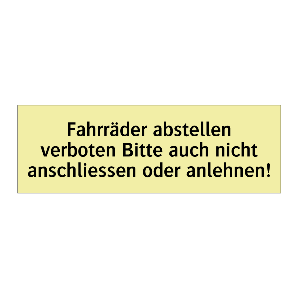 Der Genuss von Alkohol ist verboten!