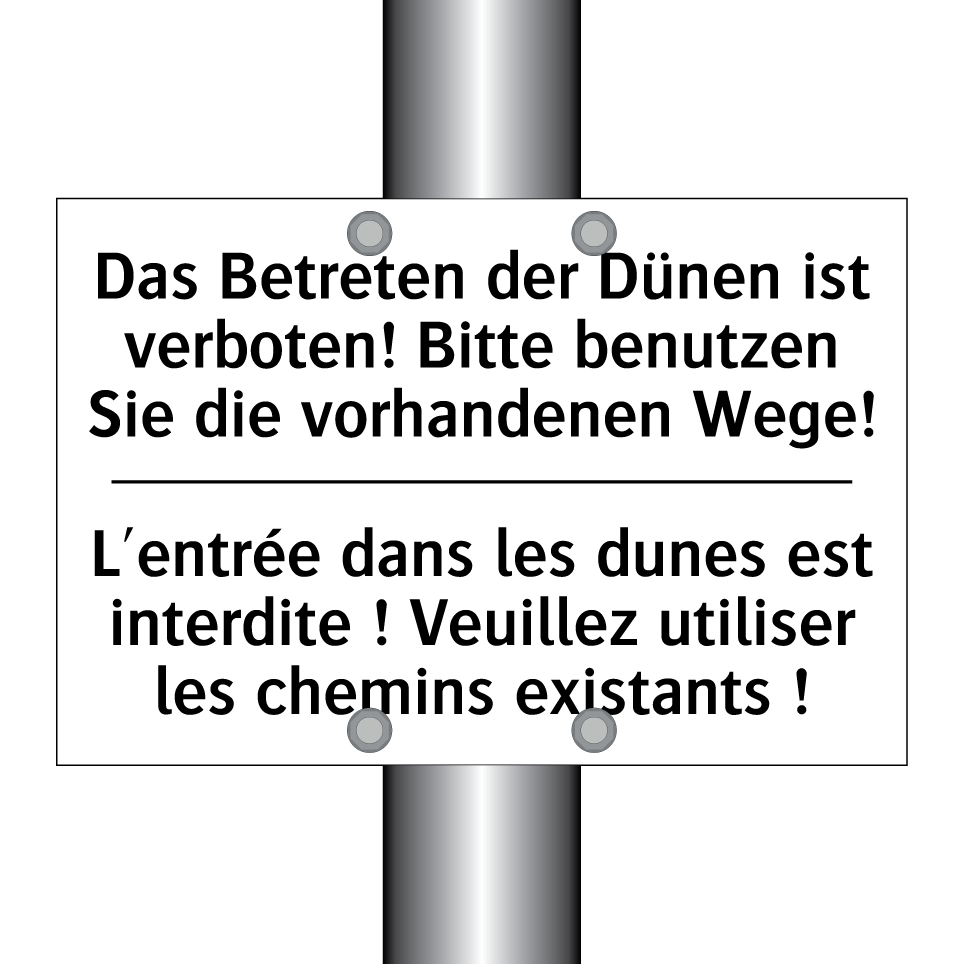 Das Betreten der Dünen ist verboten! /.../ - L'entrée dans les dunes est interdite /.../