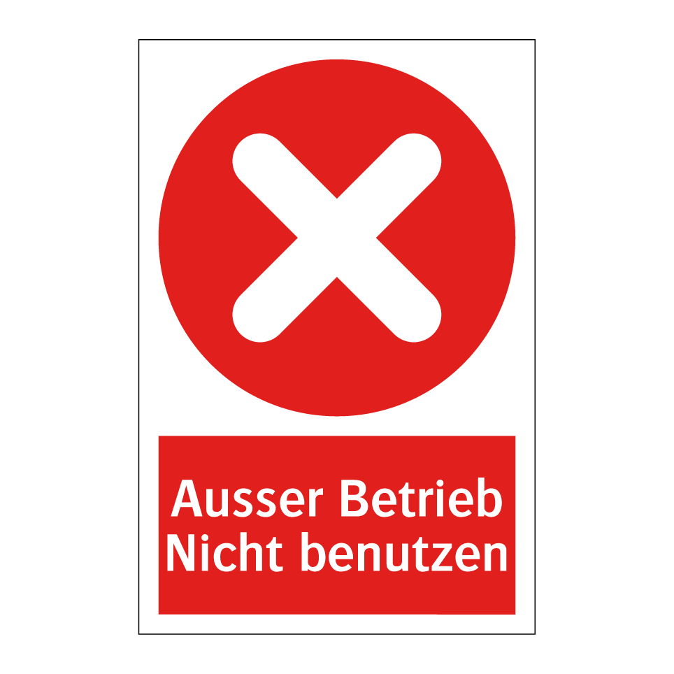 Ausser Betrieb Nicht benutzen