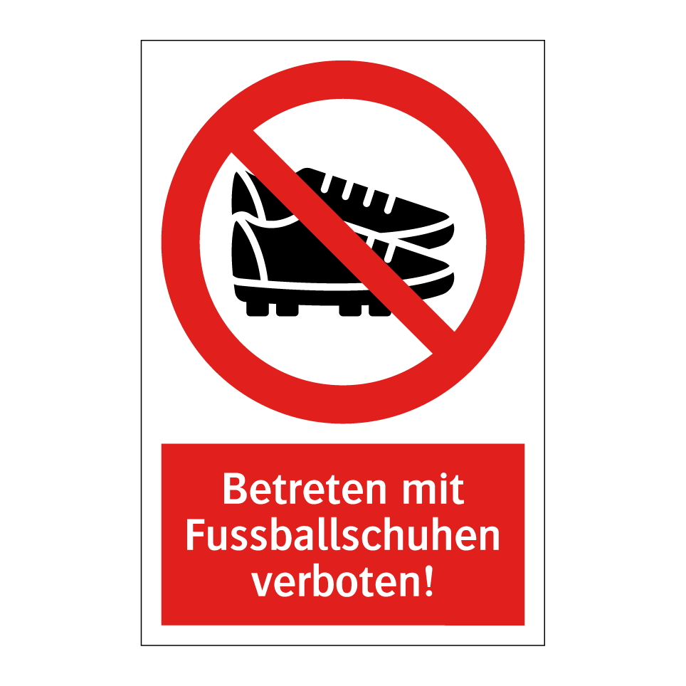 Betreten mit Fussballschuhen verboten!