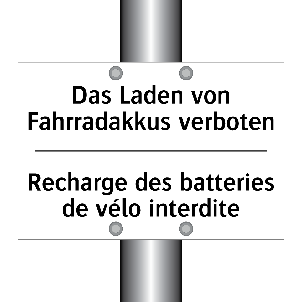 Das Laden von Fahrradakkus verboten /.../ - Recharge des batteries de vélo /.../