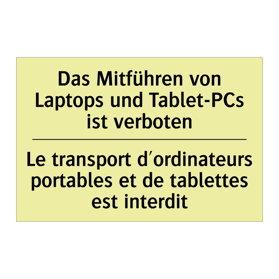 Das Mitführen von Laptops und /.../ - Le transport d'ordinateurs portables /.../