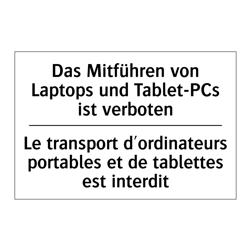 Das Mitführen von Laptops und /.../ - Le transport d'ordinateurs portables /.../