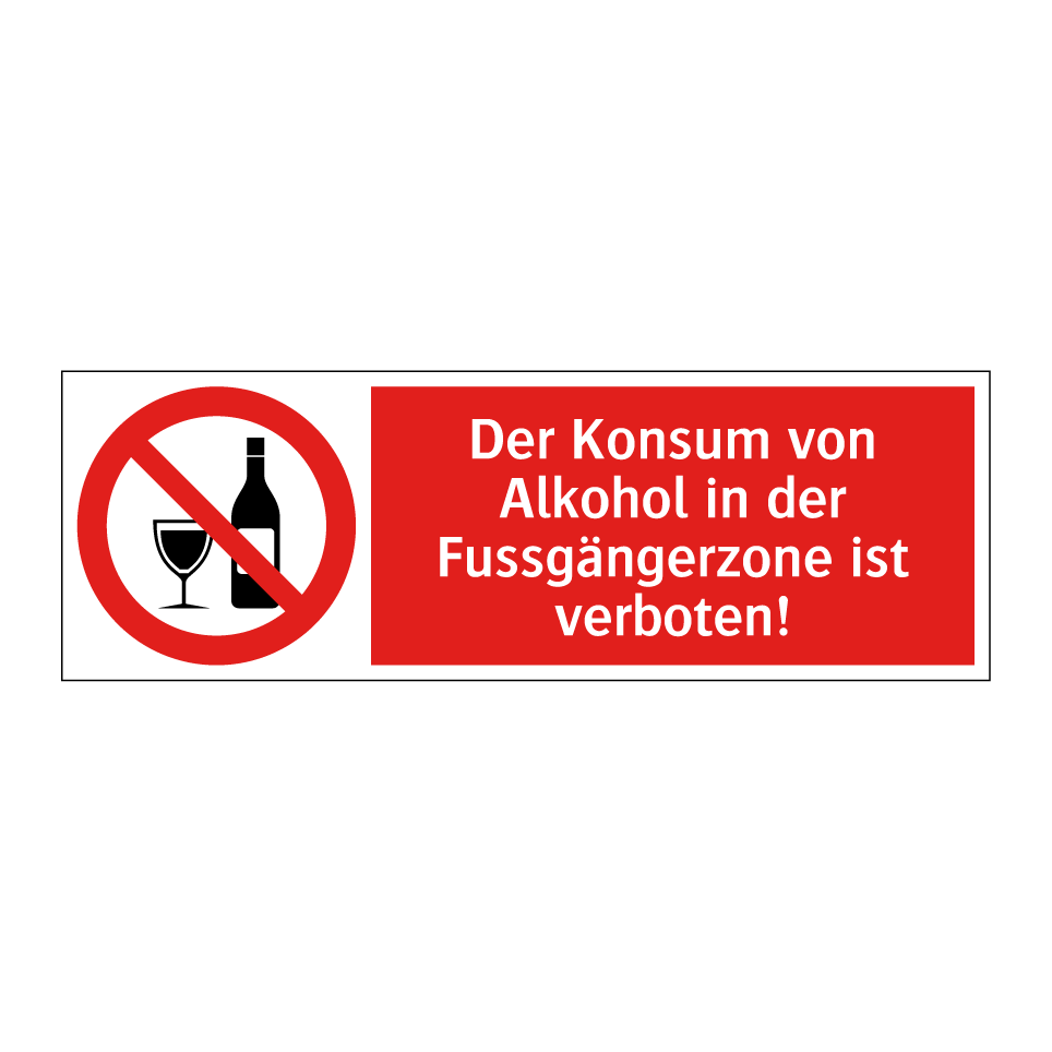 Der Genuss von Alkohol ist verboten!