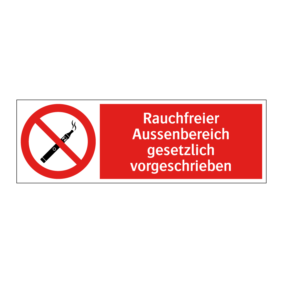 Rauchen verboten, einschliesslich E-Zigaretten