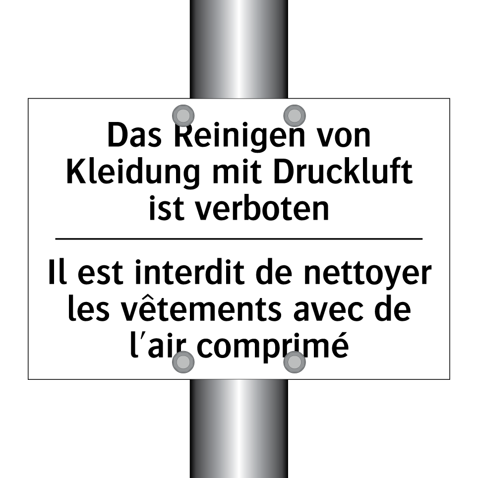 Das Reinigen von Kleidung mit /.../ - Il est interdit de nettoyer les /.../