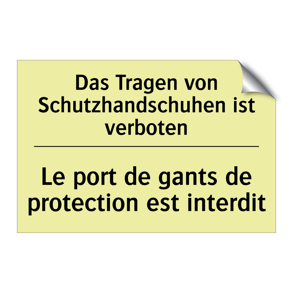 Das Tragen von Schutzhandschuhen /.../ - Le port de gants de protection /.../