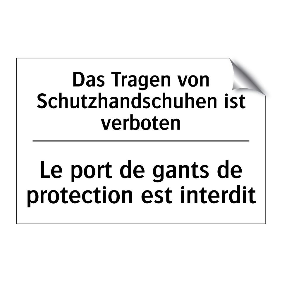 Das Tragen von Schutzhandschuhen /.../ - Le port de gants de protection /.../