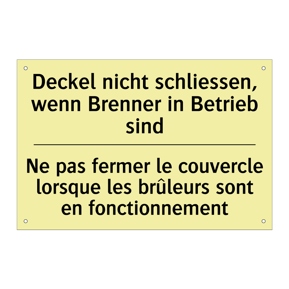 Deckel nicht schliessen, wenn /.../ - Ne pas fermer le couvercle lorsque /.../