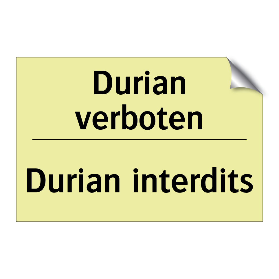 Durian verboten - Durian interdits