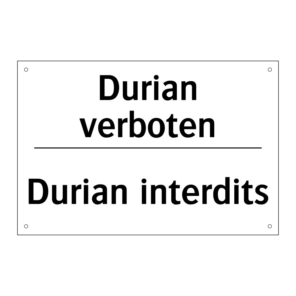 Durian verboten - Durian interdits