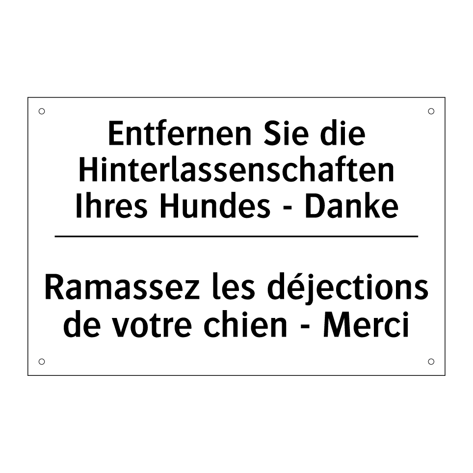 Entfernen Sie die Hinterlassenschaften /.../ - Ramassez les déjections de votre /.../