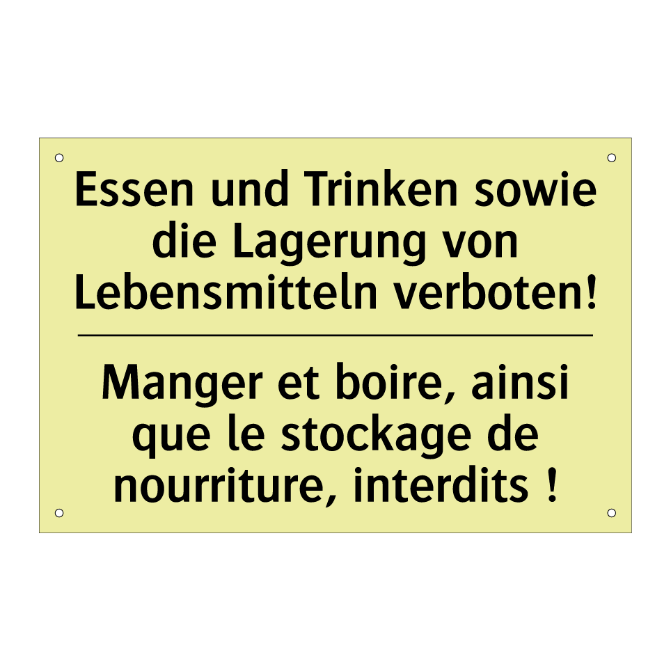 Essen und Trinken sowie die Lagerung /.../ - Manger et boire, ainsi que le /.../