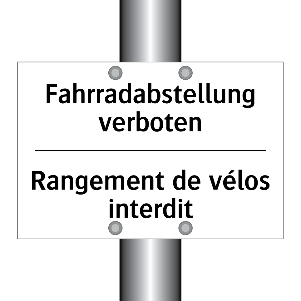 Fahrradabstellung verboten - Rangement de vélos interdit