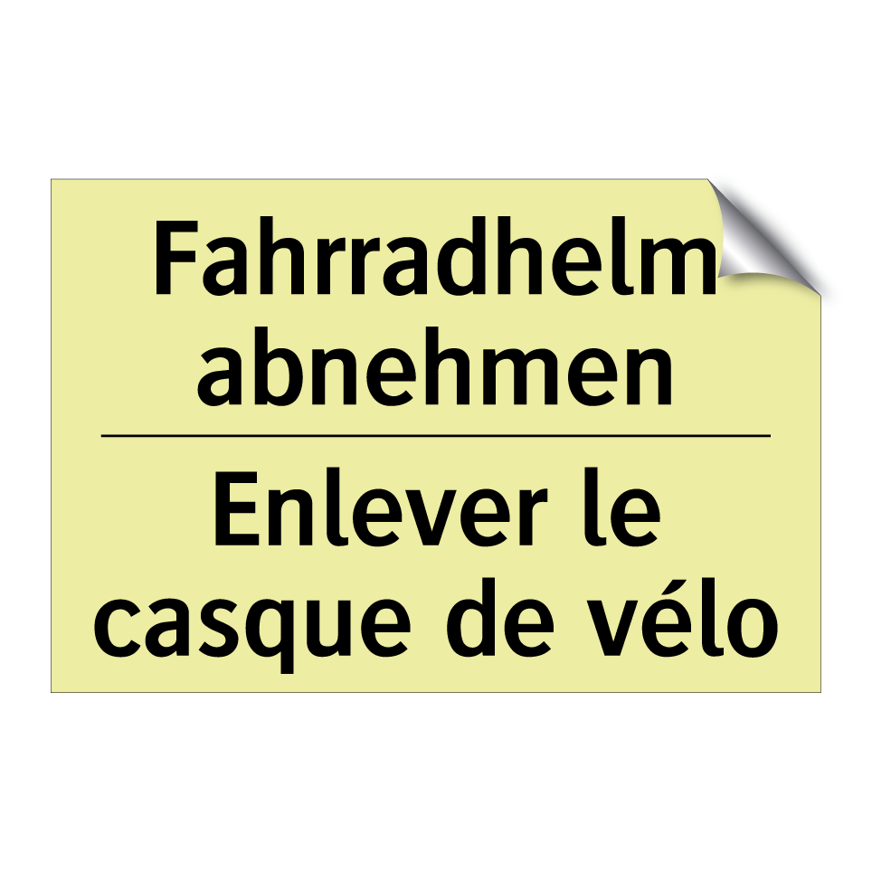 Fahrradhelm abnehmen - Enlever le casque de vélo