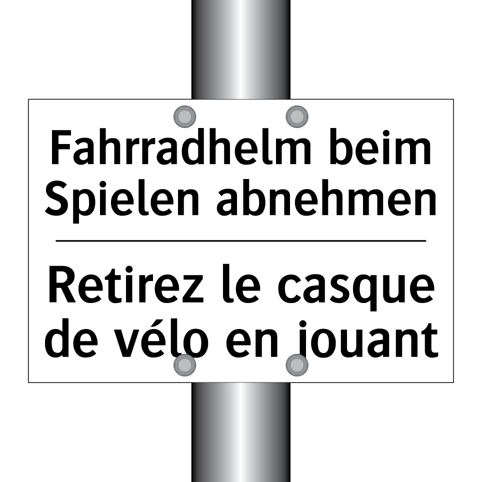 Fahrradhelm beim Spielen abnehmen /.../ - Retirez le casque de vélo en jouant /.../