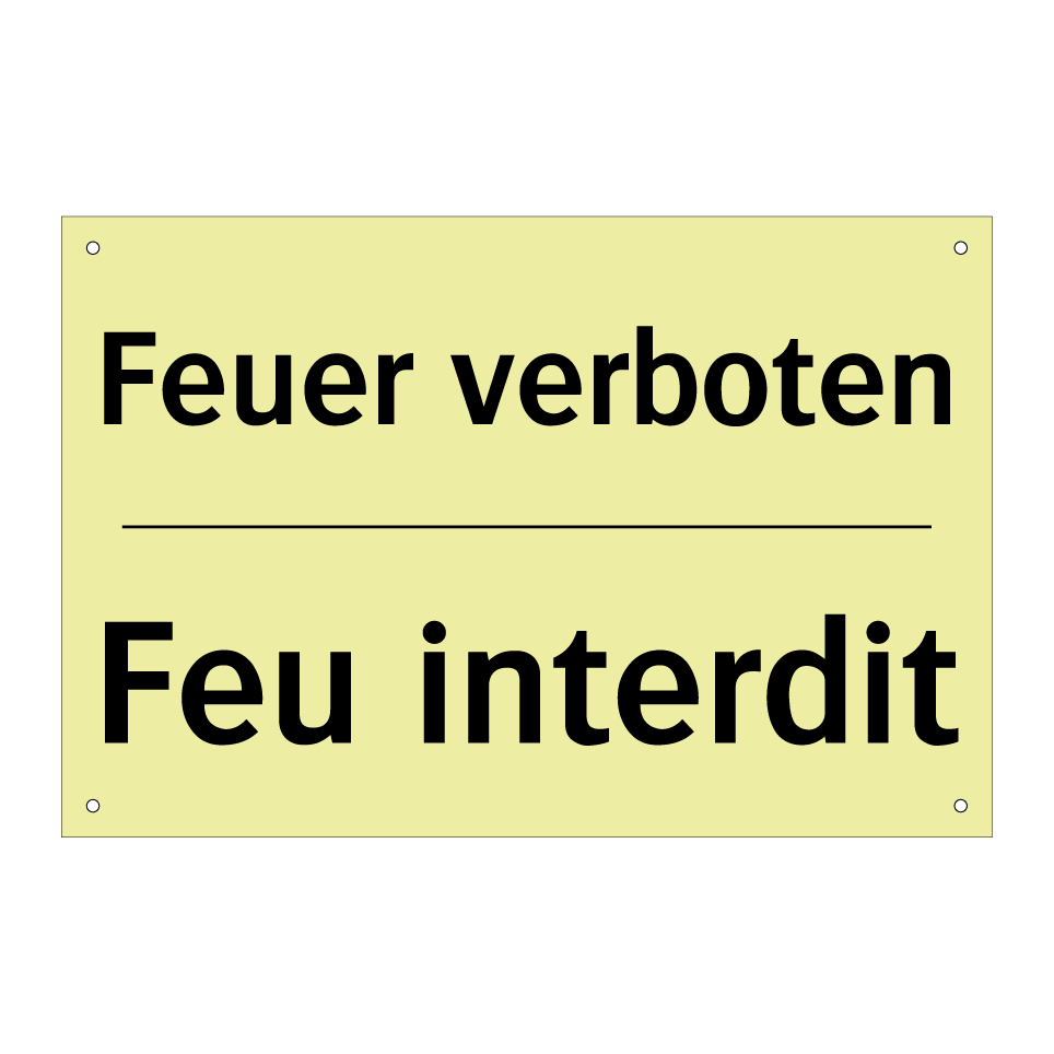 Feuer verboten - Feu interdit