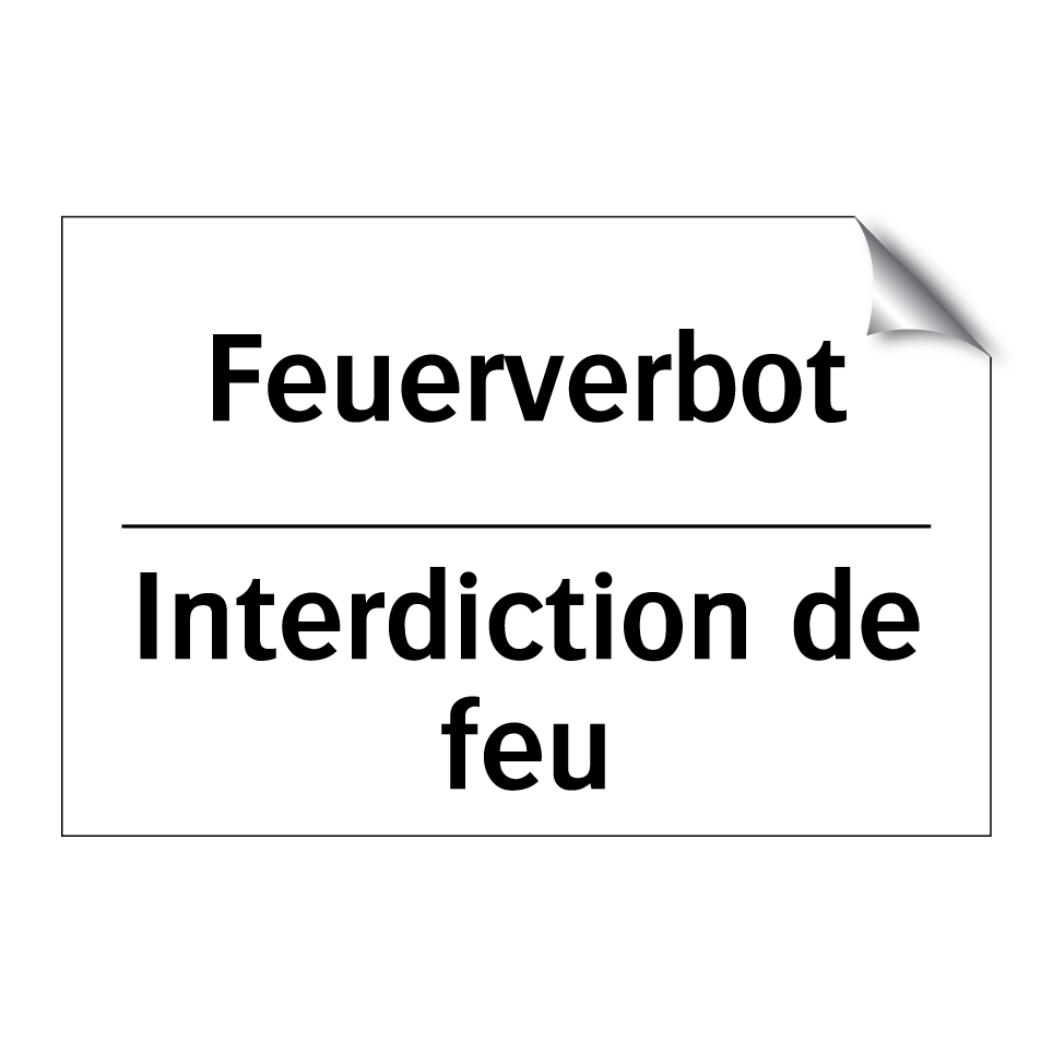 Feuerverbot - Interdiction de feu