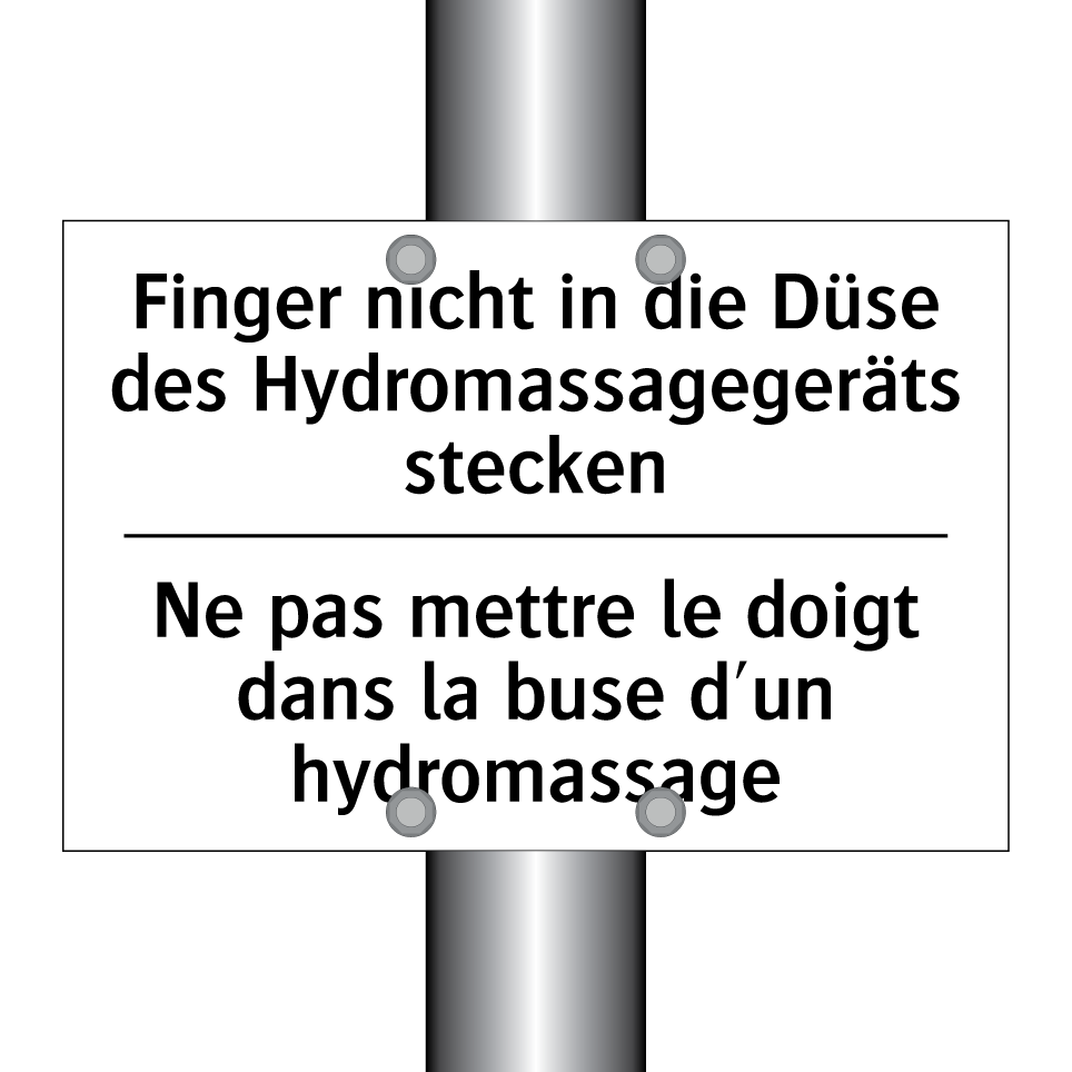 Finger nicht in die Düse des Hydromassagegeräts /.../ - Ne pas mettre le doigt dans la /.../