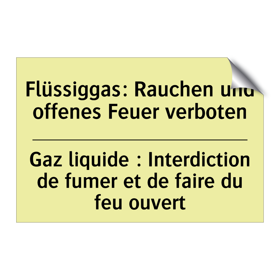 Flüssiggas: Rauchen und offenes /.../ - Gaz liquide : Interdiction de /.../
