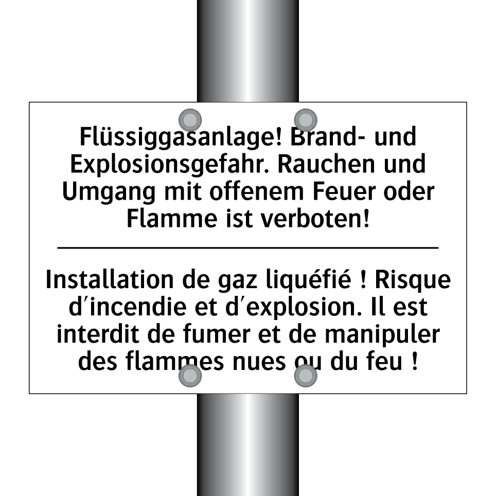 Flüssiggasanlage! Brand- und Explosionsgefahr. /.../ - Installation de gaz liquéfié ! /.../
