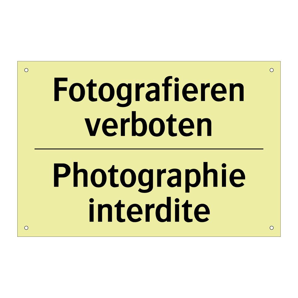 Fotografieren verboten - Photographie interdite