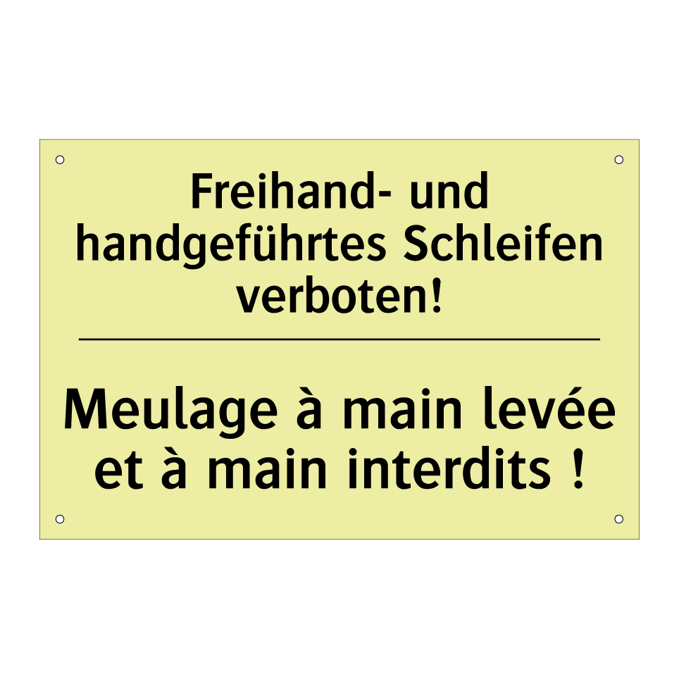 Freihand- und handgeführtes Schleifen /.../ - Meulage à main levée et à main /.../