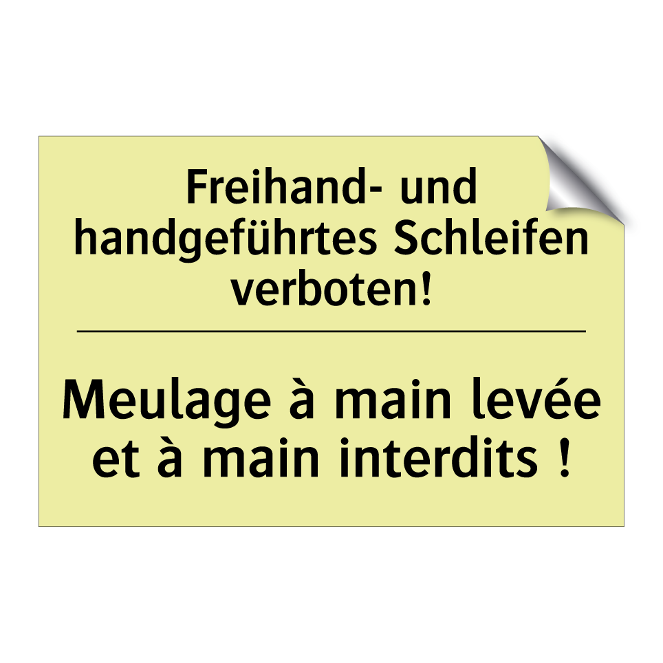 Freihand- und handgeführtes Schleifen /.../ - Meulage à main levée et à main /.../