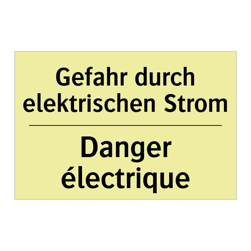 Gefahr durch elektrischen Strom /.../ - Danger électrique