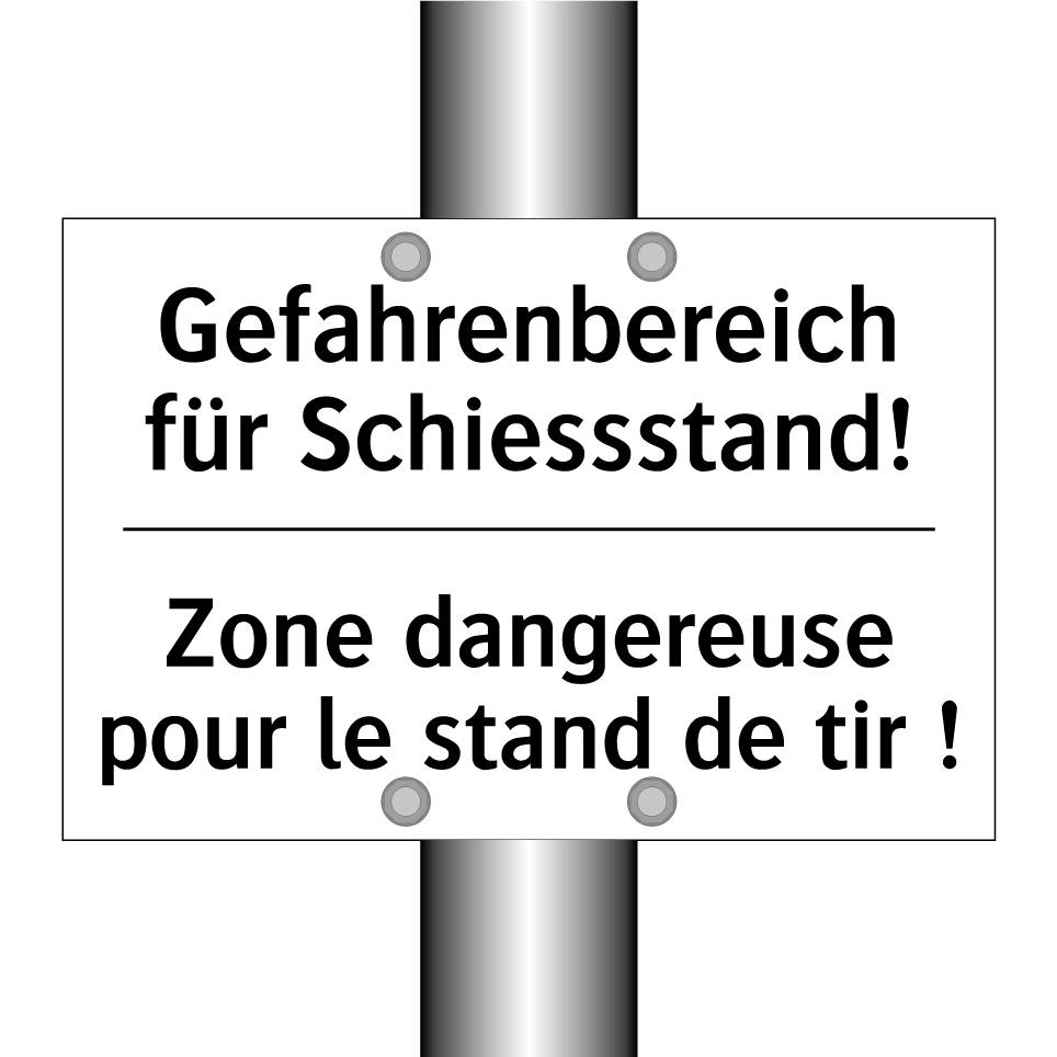 Gefahrenbereich für Schiessstand! /.../ - Zone dangereuse pour le stand /.../