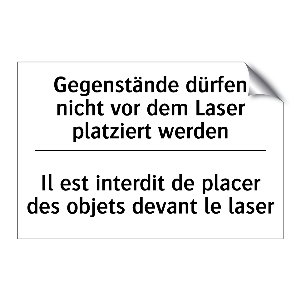 Gegenstände dürfen nicht vor dem /.../ - Il est interdit de placer des /.../