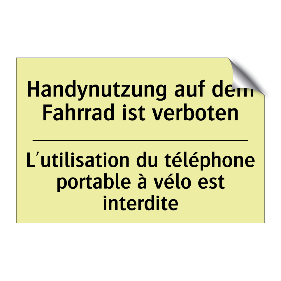 Handynutzung auf dem Fahrrad ist /.../ - L'utilisation du téléphone portable /.../