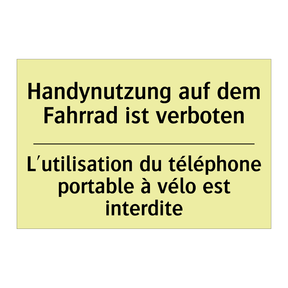 Handynutzung auf dem Fahrrad ist /.../ - L'utilisation du téléphone portable /.../