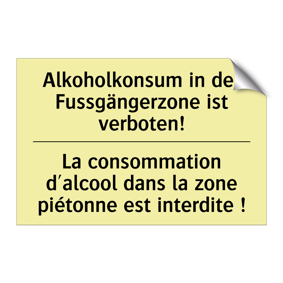 Alkoholkonsum in der Fussgängerzone /.../ - La consommation d'alcool dans /.../