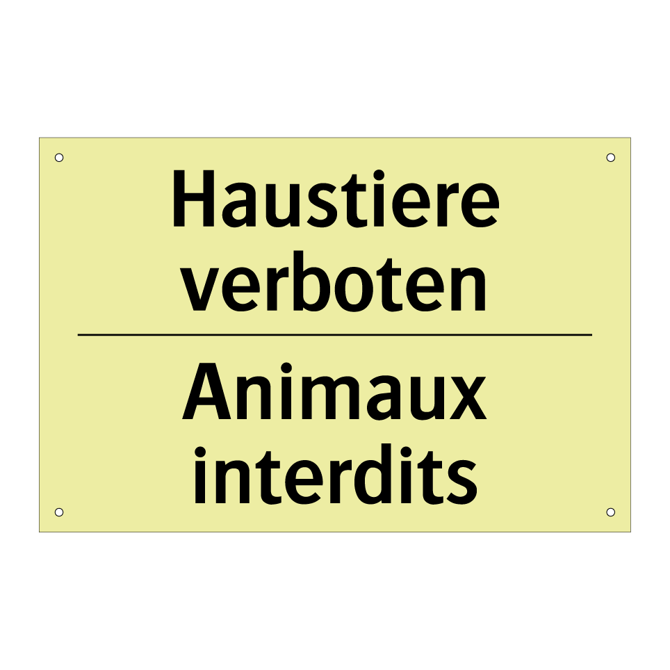 Haustiere verboten - Animaux interdits