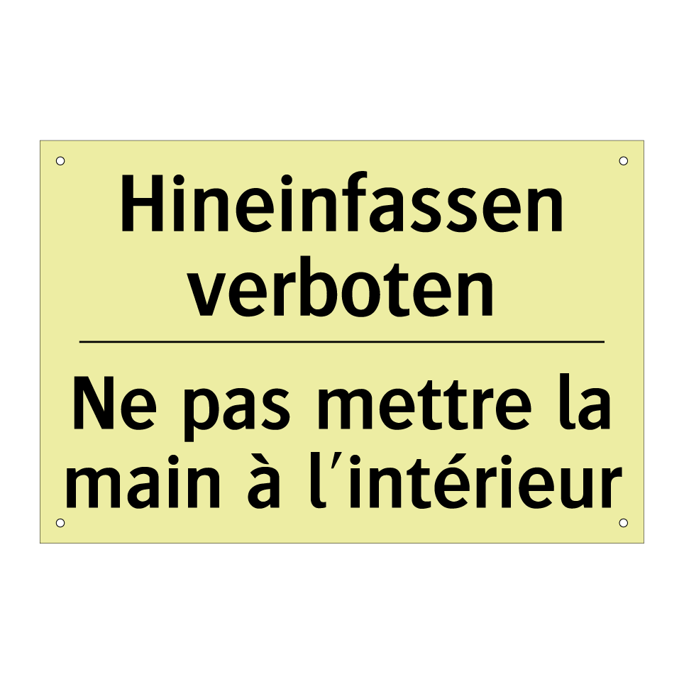 Hineinfassen verboten - Ne pas mettre la main à l'intérieur /.../