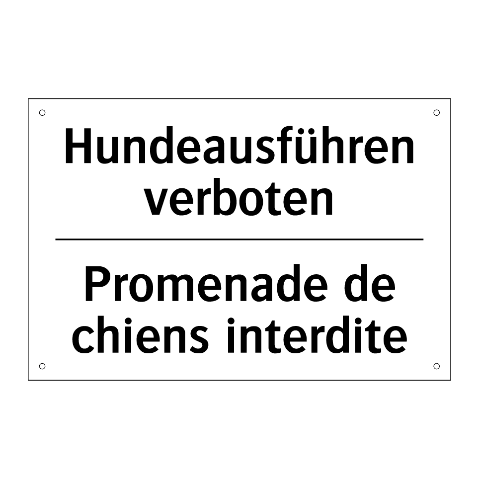 Hundeausführen verboten - Promenade de chiens interdite