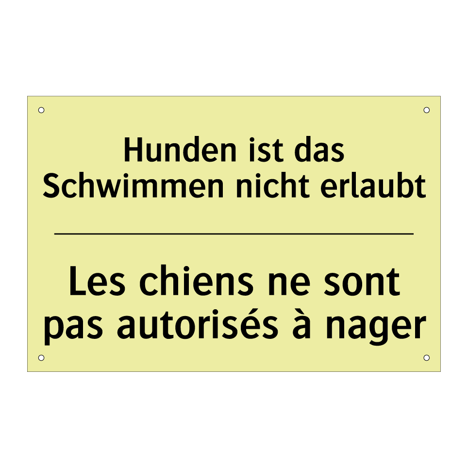 Hunden ist das Schwimmen nicht /.../ - Les chiens ne sont pas autorisés /.../