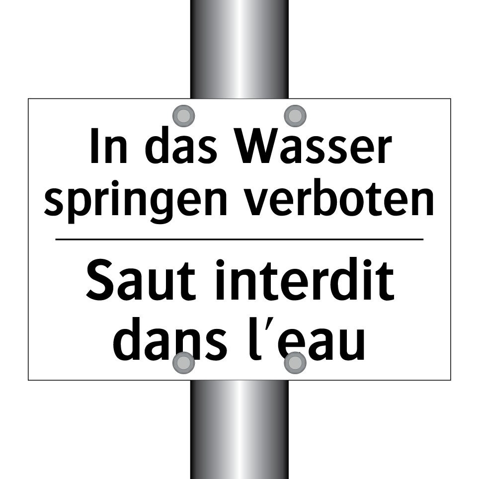 In das Wasser springen verboten /.../ - Saut interdit dans l'eau
