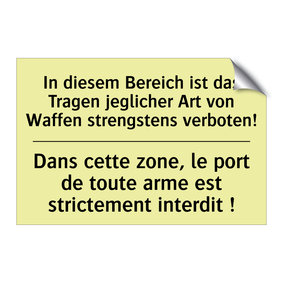 In diesem Bereich ist das Tragen /.../ - Dans cette zone, le port de toute /.../
