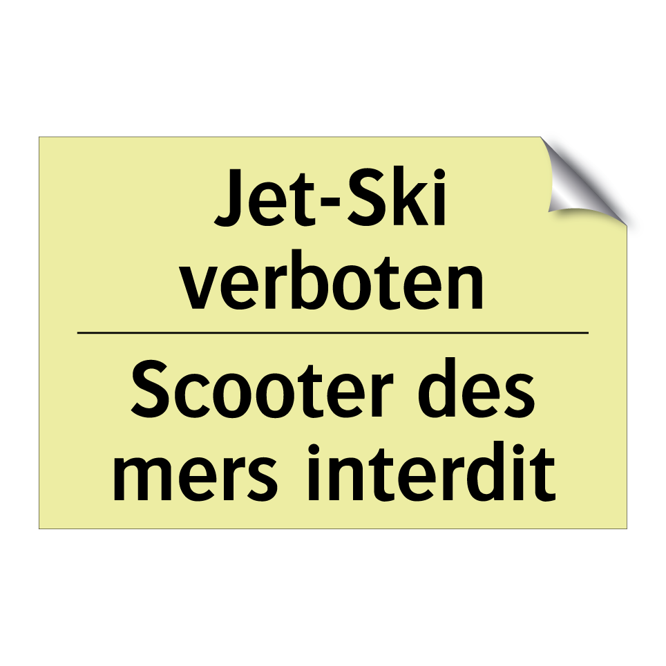 Jet-Ski verboten - Scooter des mers interdit