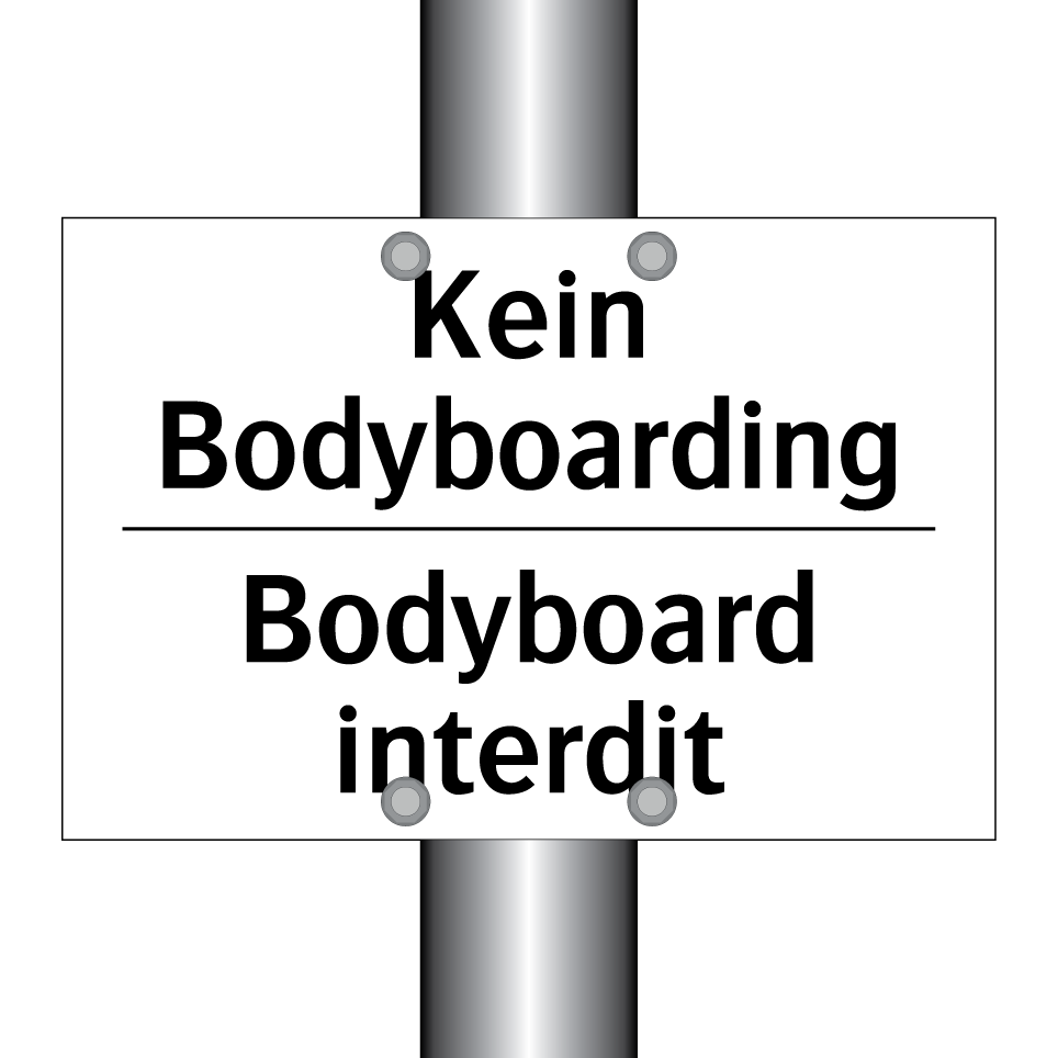 Kein Bodyboarding - Bodyboard interdit