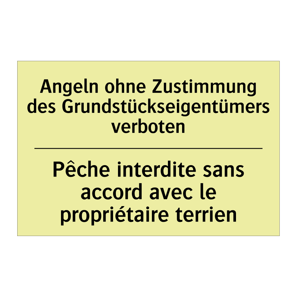 Angeln ohne Zustimmung des Grundstückseigentümers /.../ - Pêche interdite sans accord avec /.../