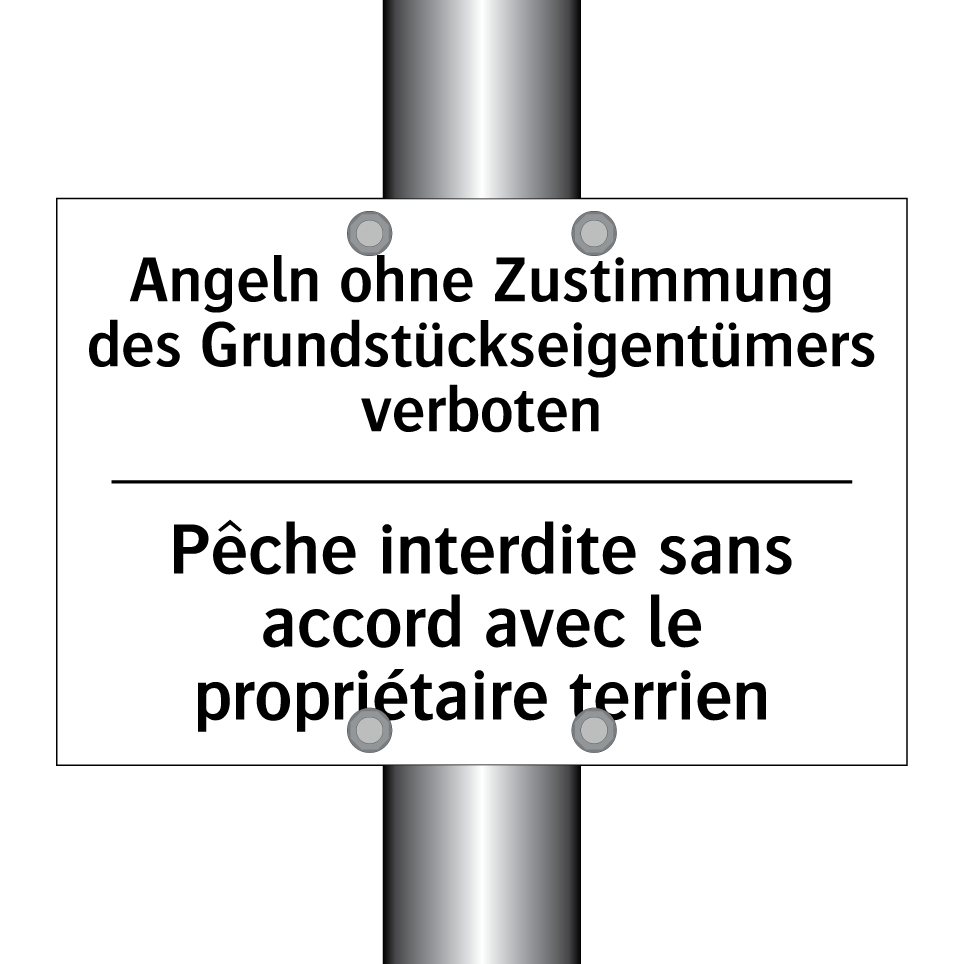 Angeln ohne Zustimmung des Grundstückseigentümers /.../ - Pêche interdite sans accord avec /.../