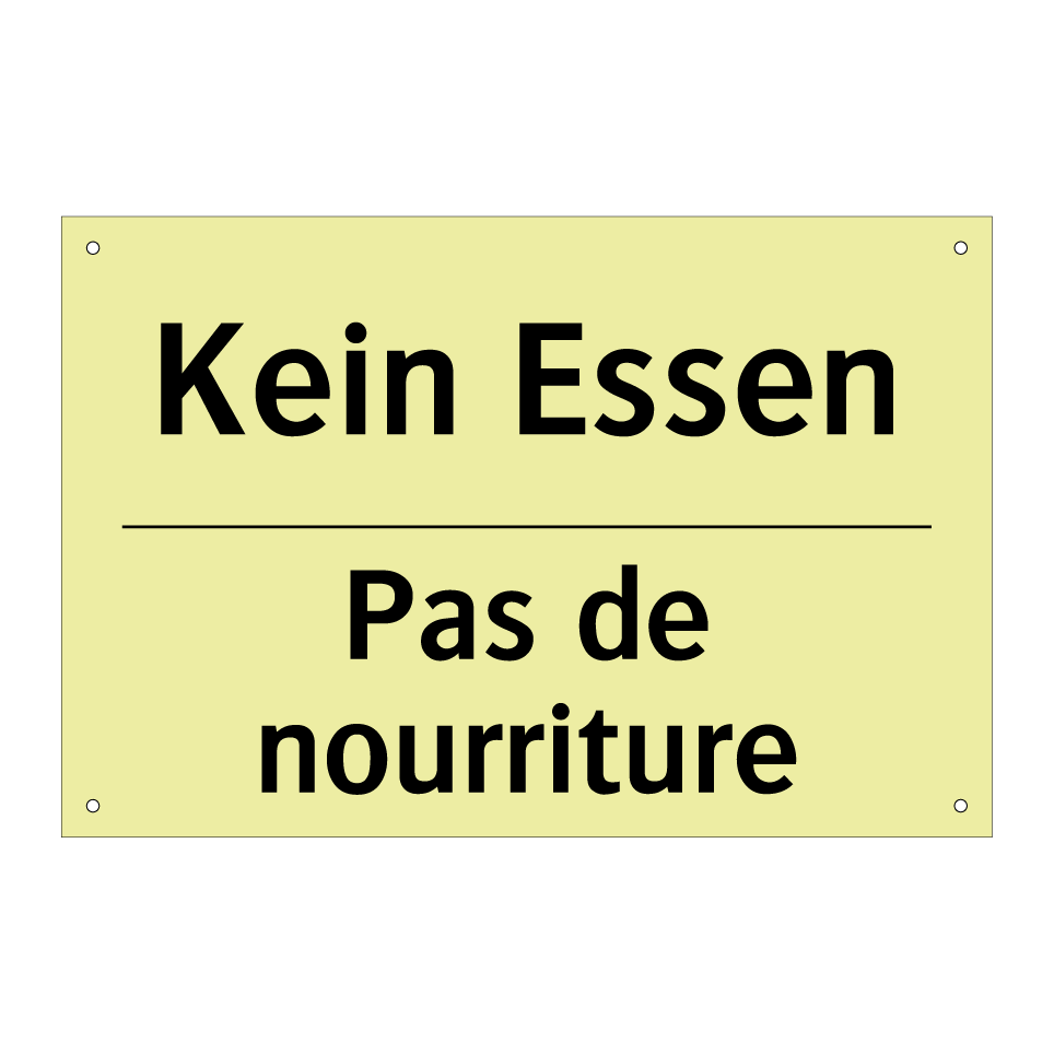 Kein Essen - Pas de nourriture
