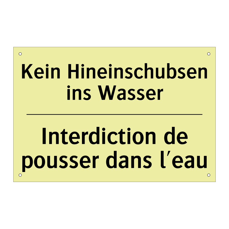 Kein Hineinschubsen ins Wasser - Interdiction de pousser dans l'eau /.../