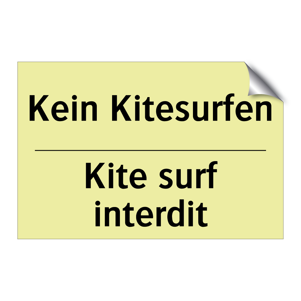 Kein Kitesurfen - Kite surf interdit