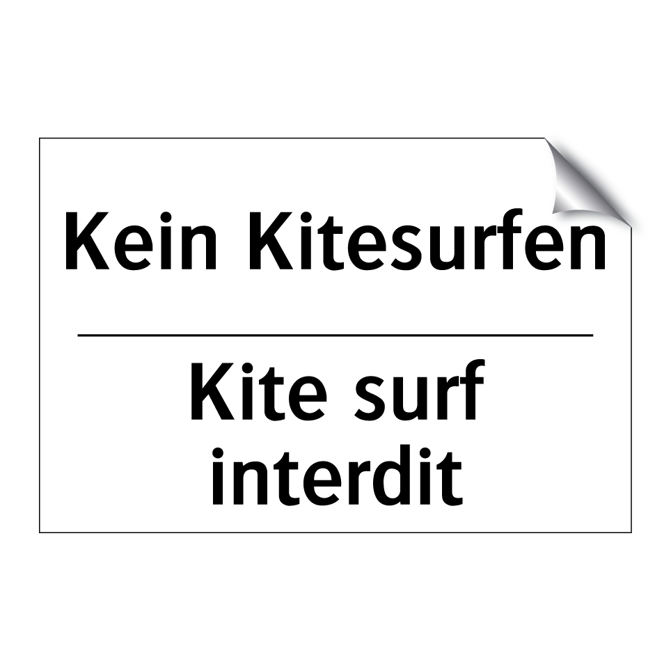 Kein Kitesurfen - Kite surf interdit