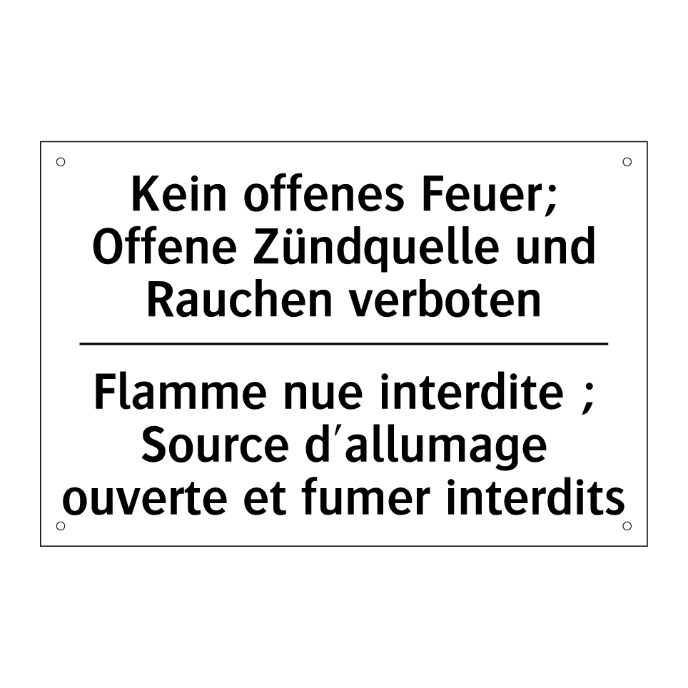 Kein offenes Feuer; Offene Zündquelle /.../ - Flamme nue interdite ; Source /.../